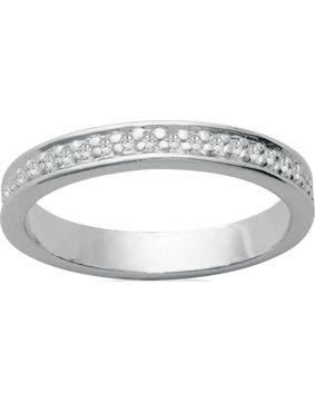 Lykken silver helalliansring med zirkonia stenar 3 mm