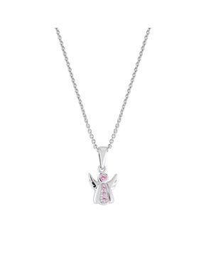 Lykken dopsmycke pink ängel silver halsband