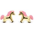 Guldörhängen häst rosa emalj 126881pink