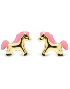 Guldörhängen häst rosa emalj 126881pink