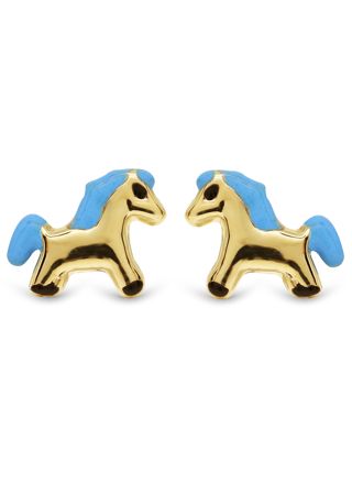 Guldörhängen häst blå emalj 126881sin