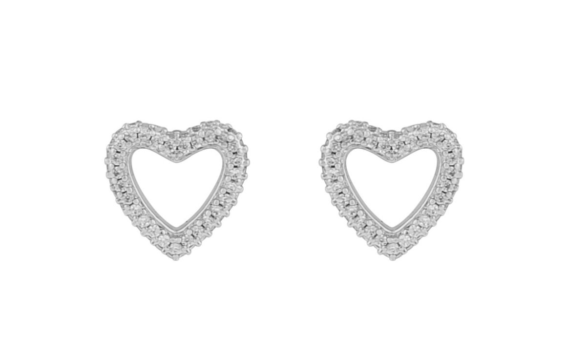 SNÖ Of Sweden Brooklyn silverfärgade hjärtörhängen 1295-6200 012-ONE