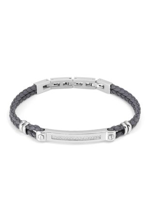Nomination Manvision grått stål zirkonia bar armband 133002/001
