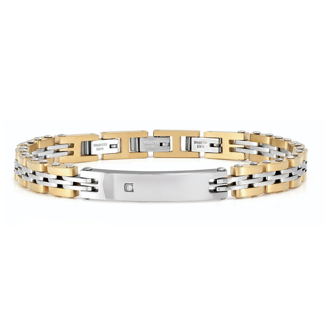 Nomination Virtus Code förgyllt brickarmband i stål 133103/057