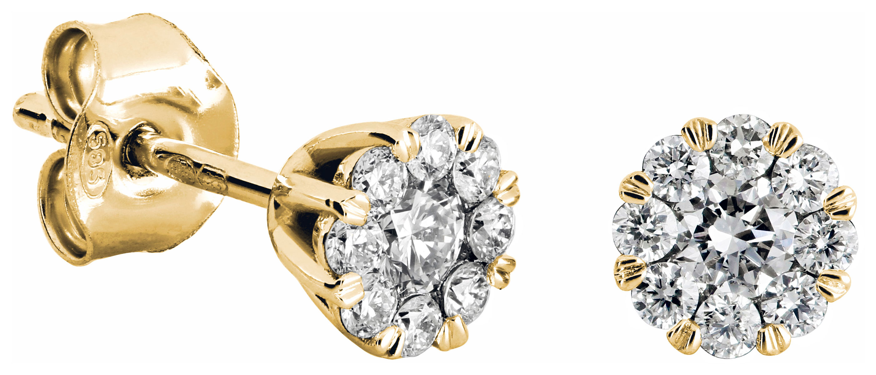 Kohinoor Dahlia guld diamantörhängen 143-232K-44