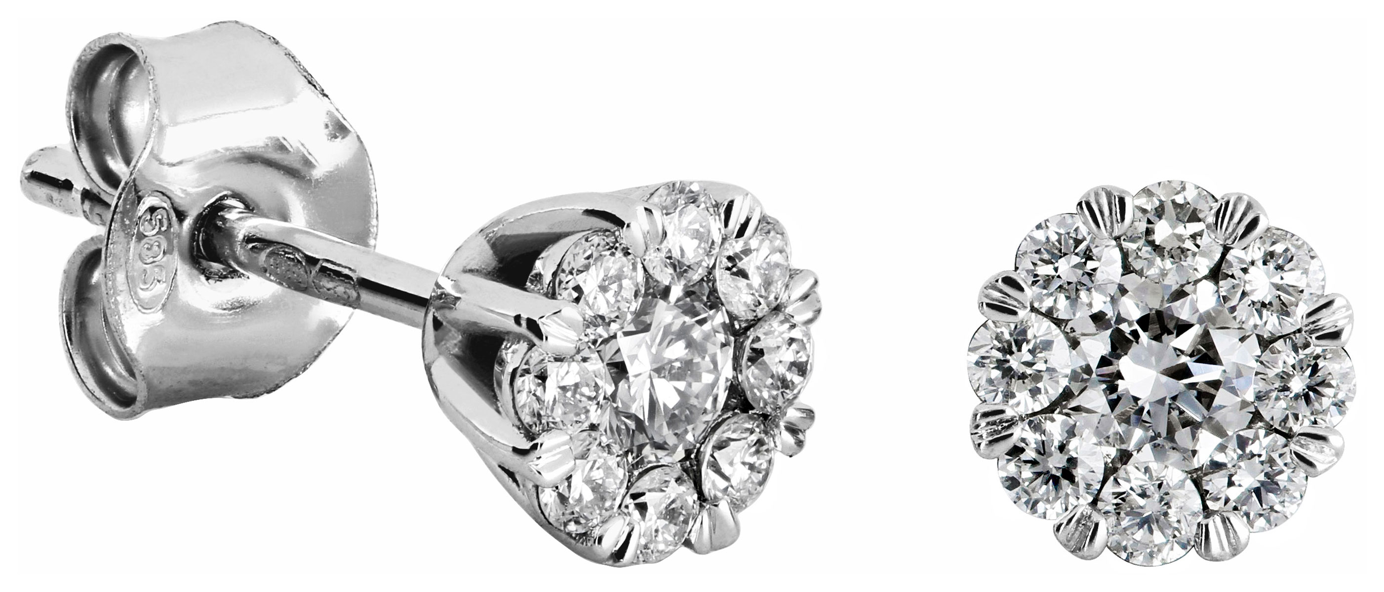 Kohinoor Dahlia vitt guld diamantörhängen 143-232V-44