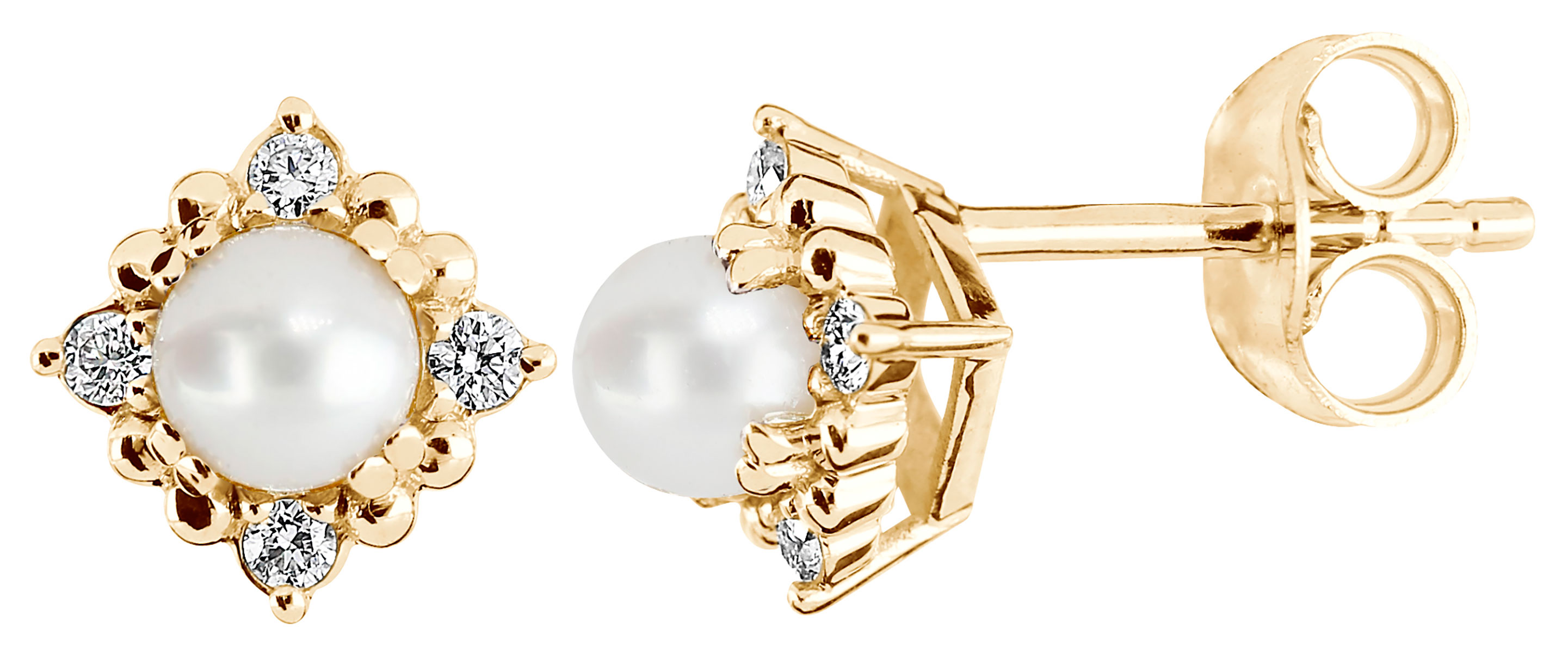 Kohinoor Celeste guld pärlörhängen 143-440-08