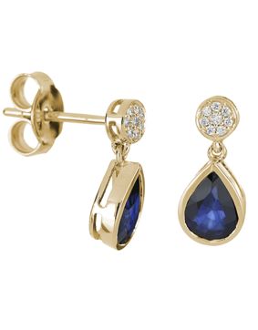 Kohinoor diamantörhängen med safir 143-9833S