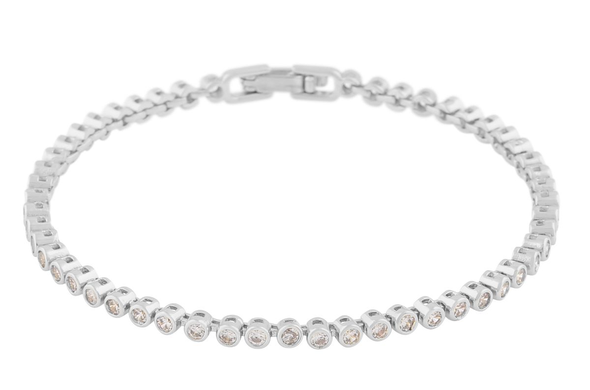 SNÖ of Sweden Malibu vita stenar silverfärgat armband 1316-3500012