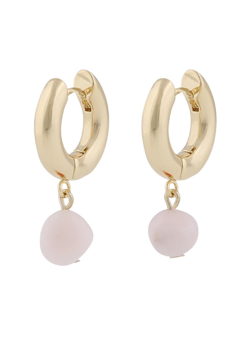 SNÖ of Sweden Sanna guld light pink hoops med hängen 1318-6700379