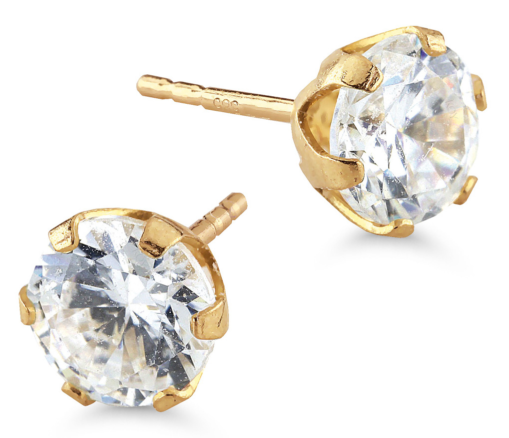 Guldörhängen zirkon 5 mm krona 147171Z