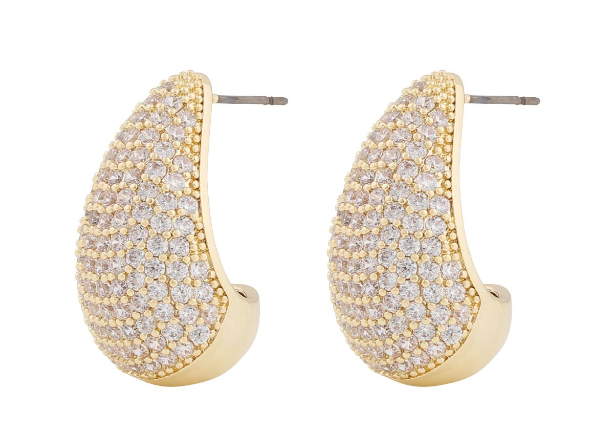 SNÖ of Sweden Naomi big drop guldfärgade örhängen vit 1334-6100251