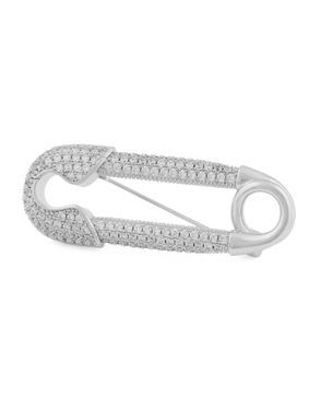 SNÖ of Sweden Stina safety pin brosch silverfärgat/vit 1336-9300012