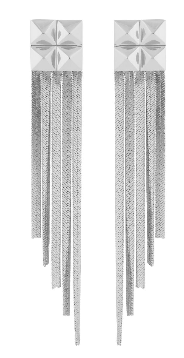 SNÖ of Sweden Tina square tassel silverfärgade örhängen 1337-6500256