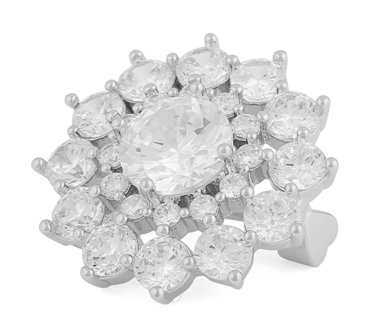 SNÖ of Sweden Trinnie brosch silverfärgat/vit 1335-9100012