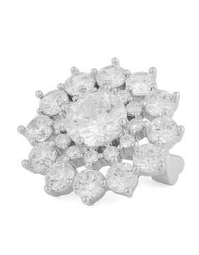SNÖ of Sweden Trinnie brosch silverfärgat/vit 1335-9100012