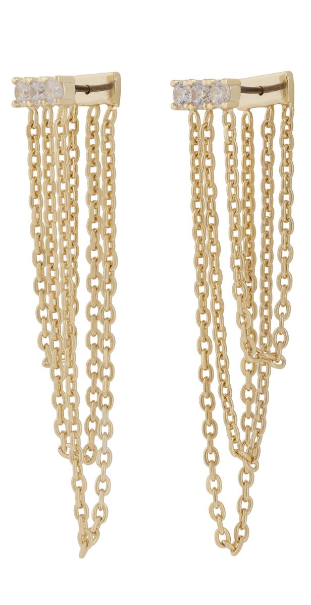 SNÖ of Sweden Trinnie wide chain guldfärgade örhängen vit 1335-7100251