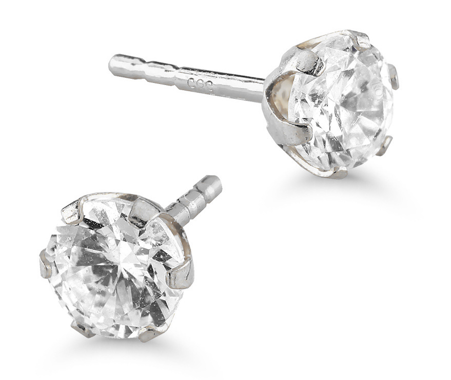 Guldörhängen zirkon 3 mm krona 148981ZW