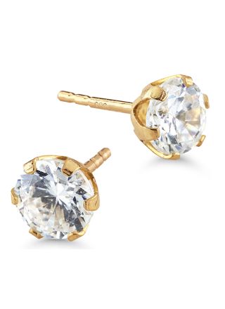 Guldörhängen zirkon 4 mm krona 148991Z