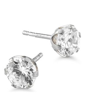 Guldörhängen zirkon 4 mm krona 148991ZW