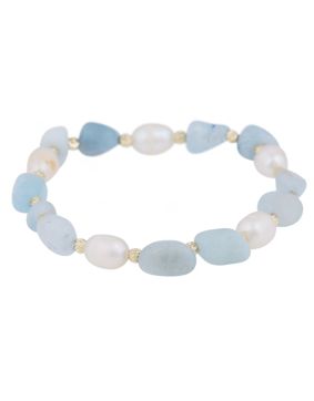SNÖ of Sweden Hilma elastiskt armband g/light blue 1342-3200378