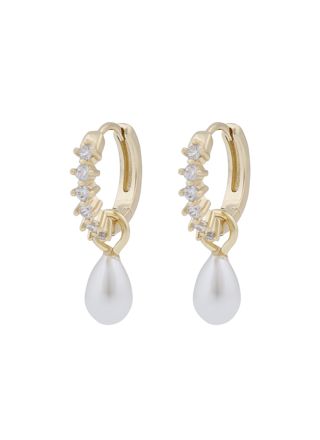 SNÖ of Sweden Lucy drop ring örhängen g/white 1345-7400362