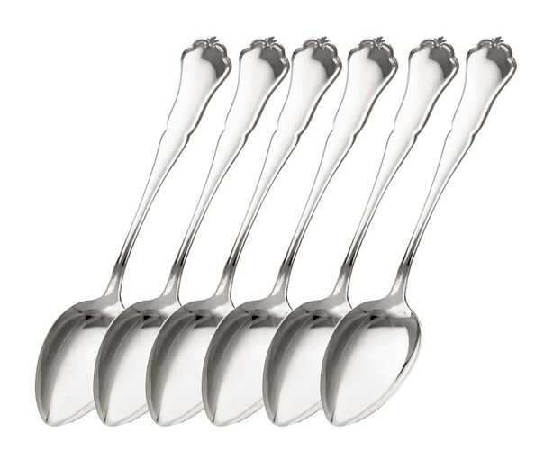 Chippendale dessertskedar i silver små, 6 st