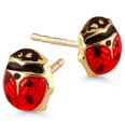 Guldörhängen nyckelpiga röd emalj 1527pun