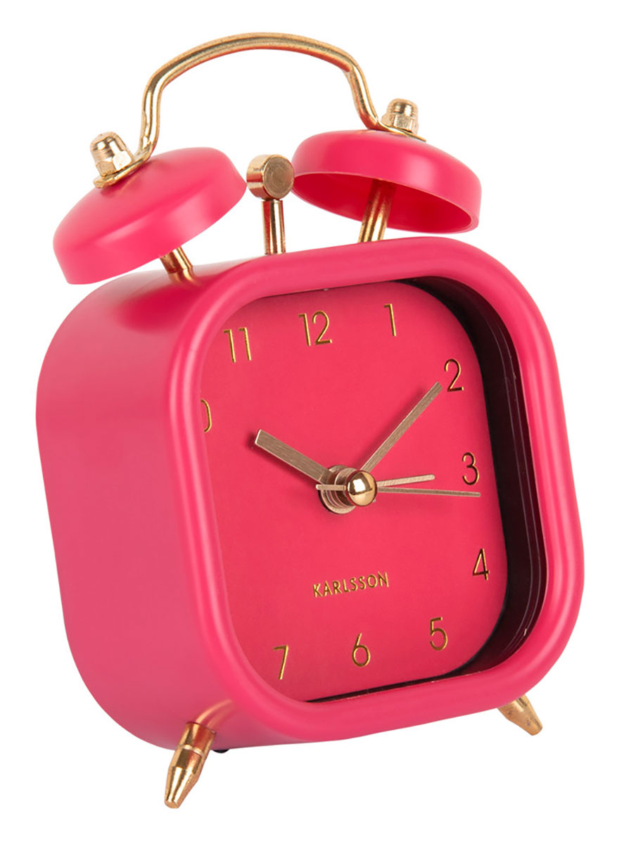 Karlsson väckarklocka Metallic Glam square dark pink KA5921DP