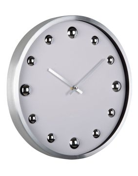 Karlsson väggklocka Shiny Dots white with silver KA5971BK