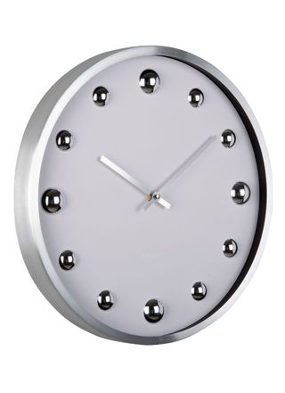 Karlsson väggklocka Shiny Dots white with silver KA5971BK