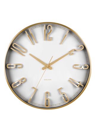 Karlsson väggklocka Elevated Glam metallic white KA6016WH