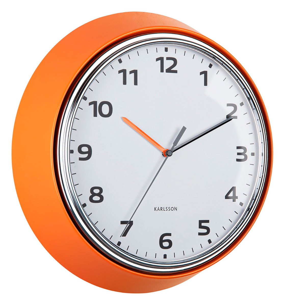 Karlsson väggklocka Modern Retro bright orange KA6006OR