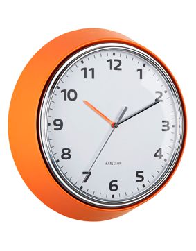 Karlsson väggklocka Modern Retro bright orange KA6006OR