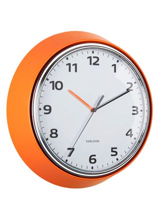 Karlsson väggklocka Modern Retro bright orange KA6006OR