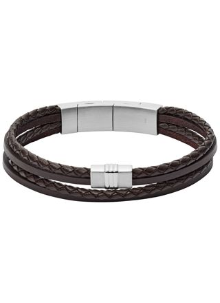 Fossil armband Brown Multi-Strand Braided Leather JF02934040