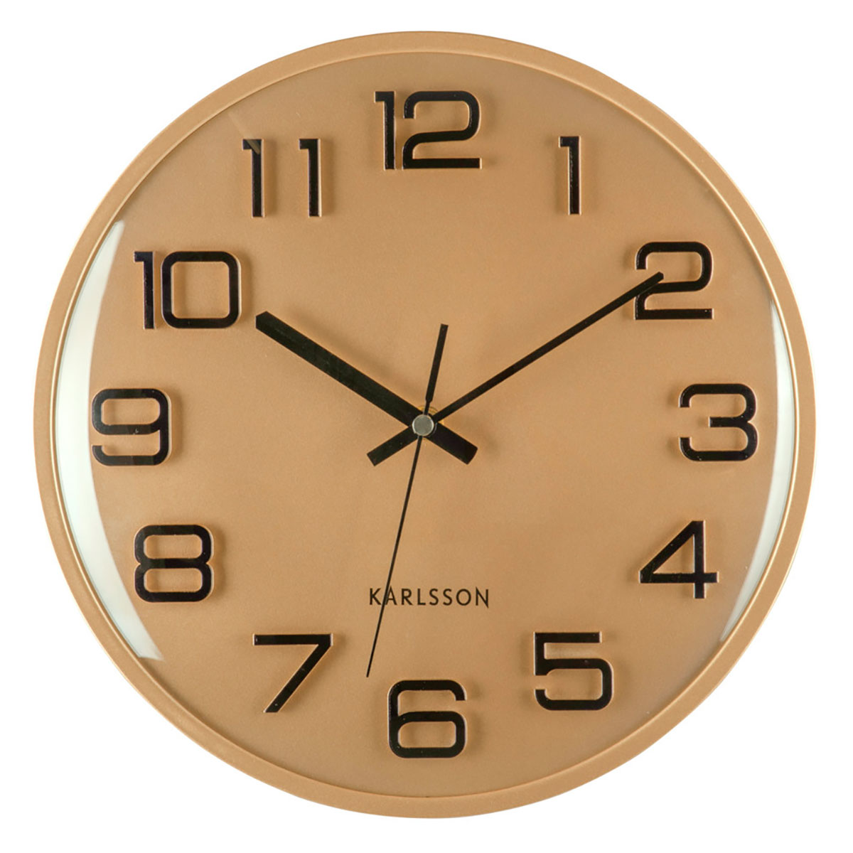 Karlsson väggklocka 3D Numbers gold w. black KA6022GD