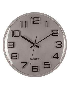 Karlsson väggklocka 3D Numbers silver w. black KA6022SI