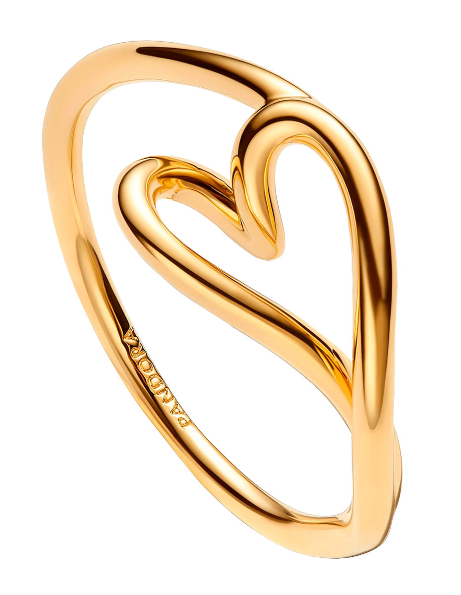 PANDORA ESSENCE guld-platerad hjärtring 164361C00-54