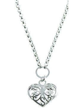 Halskedja med spetshjärta 45cm EK12/45