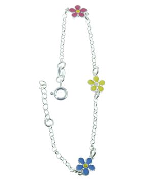 barn armband med emaljerade blommor R181/16-2
