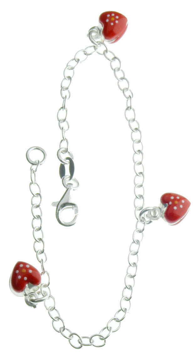 barn armband med emaljerade hjärtan R8/16.5