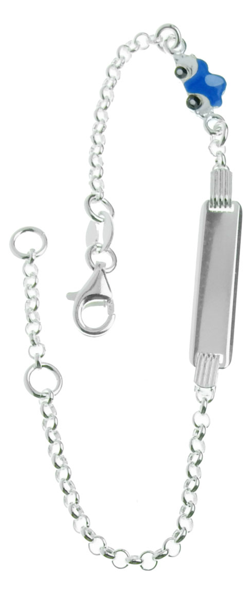 Barn armband med gravyrbricka och emaljerad bil R142/16