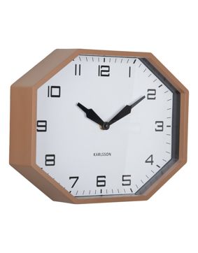 Karlsson väggklocka Modern Factory Octagon mocha brown KA6067BR