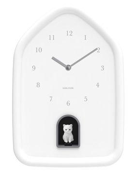 Karlsson väggklocka Modern Kitty white KA6100WH