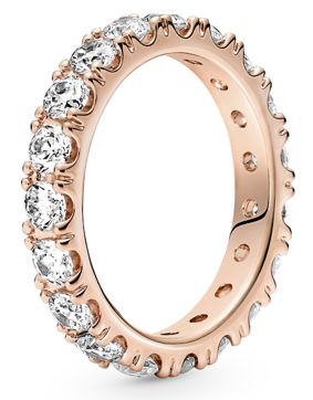 Pandora Sparkling Row Eternity 14k Rose gold-plated ring 180050C01