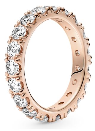 Pandora Sparkling Row Eternity 14k Rose gold-plated ring 180050C01