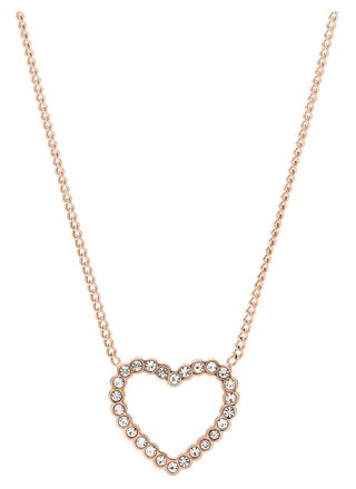 Fossil halsband Open Heart Rose Gold-Tone Stainless Steel JF03086791