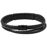Fossil armband Multi-Strand Black Leather Bracelet JF03098001