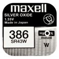Maxell SR43W silveroxidbatteri 386